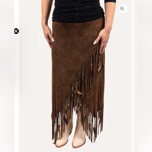 Pat Dahnke Criss Cross Skirt, Fringe Detail, Size L, EUC